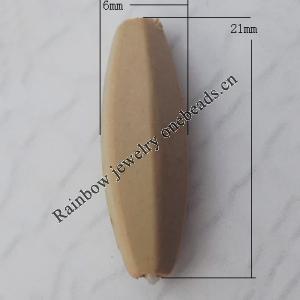 Imitate Wood Acrylic Beads, Tube 21x6mm Hole:2mm, Sold by Bag