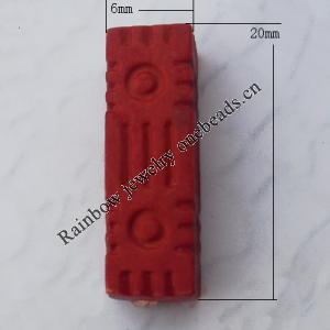 Imitate Wood Acrylic Beads, Tube 6x20mm Hole:2.5mm, Sold by Bag