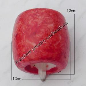 Imitate Gemstone Acrylic Beads, Column 12x12mm Hole:6mm, Sold by Bag