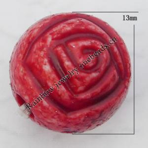 Imitate Gemstone Acrylic Beads, Flower 13mm Hole:3mm, Sold by Bag