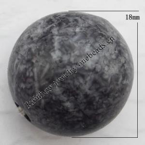 Imitate Gemstone Acrylic Beads, Round 18mm Hole:3mm, Sold by Bag