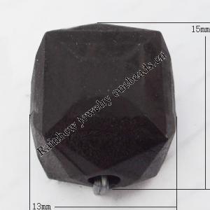 Imitate Wood Acrylic Beads, Cube 13x15mm Hole:2.5mm, Sold by Bag
