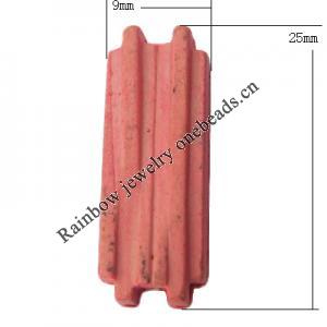 Imitate Wood Acrylic Beads, Tube 25x9mm Hole:2mm, Sold by Bag