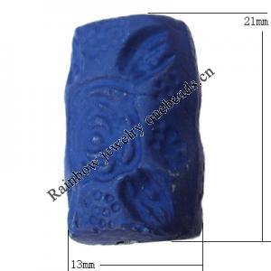 Imitate Wood Acrylic Beads, Column 21x13mm Hole:2.5mm, Sold by Bag