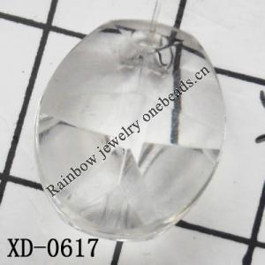 Flat Oval Acrylic Pendant/Drop 13x18mm Hole:2mm Sold by Bag