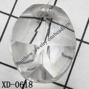 Flat Oval Acrylic Pendant/Drop 15x21mm Hole:1mm Sold by Bag