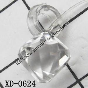 Acrylic Pendant/Drop 14x13mm Hole:2mm Sold by Bag