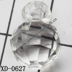 Faceted Round Acrylic Pendant/Drop 16x10mm Hole:2.5mm Sold by Bag