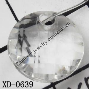 Coin Acrylic Pendant/Drop 12mm Hole:2mm Sold by Bag