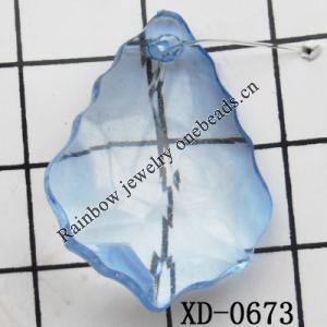 Leaf Acrylic Pendant/Drop 20x27mm Hole:1.5mm Sold by Bag