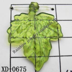 Leaf Acrylic Pendant/Drop 26x33mm Hole:1mm Sold by Bag