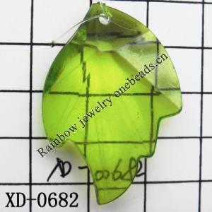 Leaf Acrylic Pendant/Drop 26x38mm Hole:1mm Sold by Bag
