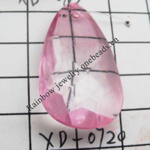 Flat Teardrop Acrylic Pendant/Drop 21x35mm Hole:1.5mm Sold by Bag