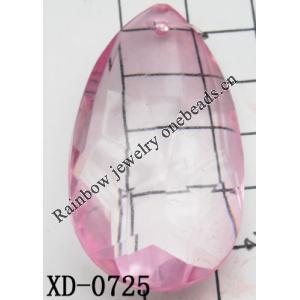 Flat Oval Acrylic Pendant/Drop 27x47mm Hole:1.5mm Sold by Bag