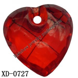 Heart Acrylic Pendant/Drop 29x29mm Hole:3mm Sold by Bag
