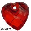 Heart Acrylic Pendant/Drop 29x29mm Hole:3mm Sold by Bag