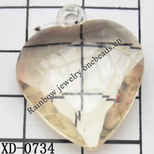Heart Acrylic Pendant/Drop 25x29mm Hole:2.5mm Sold by Bag