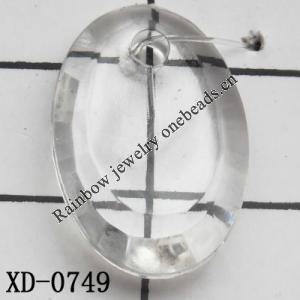 Flat Oval Acrylic Pendant/Drop 18x13x4mm Hole:1mm Sold by Bag