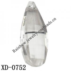 Acrylic Pendant/Drop 21x8mm Hole:1mm Sold by Bag