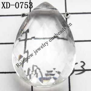 Flat Teardrop Acrylic Pendant/Drop 18x27mm Hole:1mm Sold by Bag