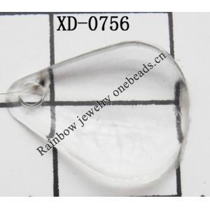 Leaf Acrylic Pendant/Drop 17x13mm Hole:1mm Sold by Bag