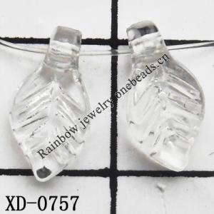 Leaf Acrylic Pendant/Drop 10x5mm Hole:1mm Sold by Bag