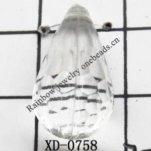 Teardrop Acrylic Pendant/Drop 19x10mm Hole:1mm Sold by Bag