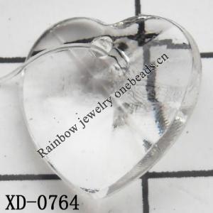 Heart Acrylic Pendant/Drop 14x13mm Hole:1mm Sold by Bag