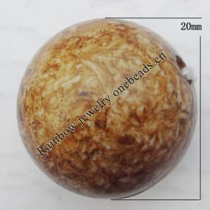 Imitate Gemstone Acrylic Beads, Round 20mm Hole:3mm, Sold by Bag