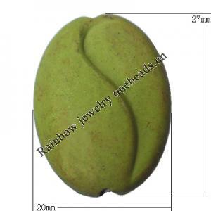 Imitate Wood Acrylic Beads, Flat Oval 27x20mm Hole:2.5mm, Sold by Bag