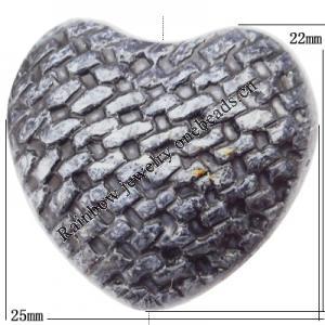 Imitate Gemstone Acrylic Beads, Heart 25x22mm Hole:3mm, Sold by Bag