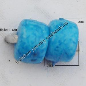Imitate Gemstone Acrylic Beads, Spacer 5x3mm Hole:0.5mm, Sold by Bag