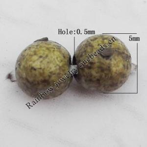 Imitate Gemstone Acrylic Beads, Round 5mm Hole:0.5mm, Sold by Bag