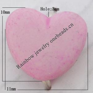 Imitate Gemstone Acrylic Beads, Heart 11x10mm Hole:3mm, Sold by Bag