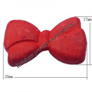 Imitate Wood Acrylic Beads, Bowknot 28x17mm Hole:2.5mm, Sold by Bag