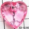 Heart Acrylic Pendant/Drop 23mm Hole:3mm Sold by Bag