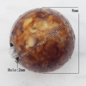 Imitate Gemstone Acrylic Beads, Round 8mm Hole:2mm, Sold by Bag