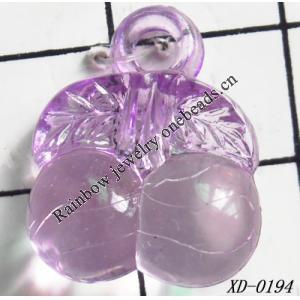 Fruit Acrylic Pendant/Drop 15x18mm Hole:2.5mm Sold by Bag