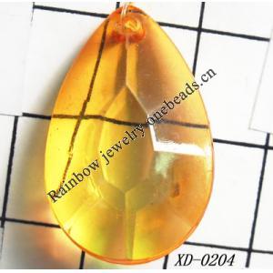 Flat Teardrop Acrylic Pendant/Drop 17x26x8mm Hole:1mm Sold by Bag
