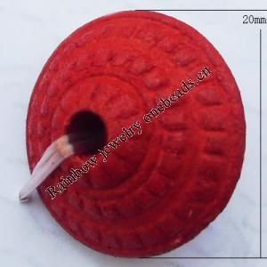 Imitate Wood Acrylic Beads, Flat Round 20x13mm Hole:4mm, Sold by Bag