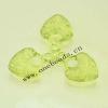 Transparent Acrylic Beads Heart with Patterns 17x24mm Sold by Bag