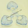 Transparent Acrylic Beads Heart with Patterns 23x33mm Sold by Bag