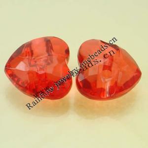 Transparent Acrylic Beads Faceted Heart 25x27mm Sold by Bag