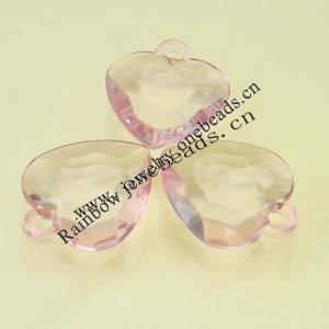 Transparent Acrylic Beads Faceted Heart 18x22mm Sold by Bag