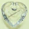 Transparent Acrylic Beads Faceted Heart 39x40mm Sold by Bag