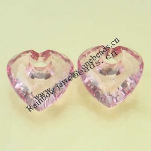 Transparent Acrylic Beads Faceted Heart 15x16mm Sold by Bag