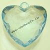Transparent Acrylic Beads Faceted Heart 34x35mm Sold by Bag