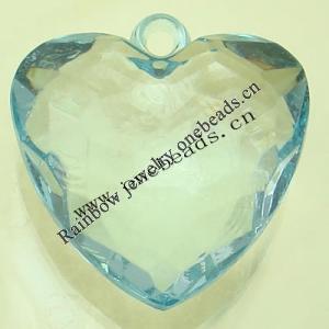 Transparent Acrylic Beads Faceted Heart 34x35mm Sold by Bag