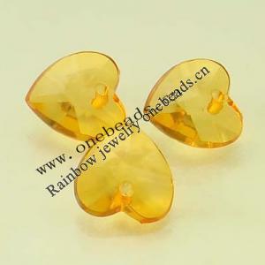 Transparent Acrylic Beads Faceted Heart 13x14mm Sold by Bag