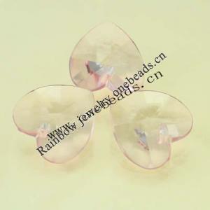 Transparent Acrylic Beads Faceted Heart 17x18mm Sold by Bag